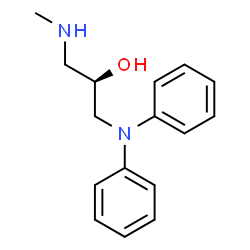 ChemSpider 2D Image | (2R)-1-(Diphenylamino)-3-(methylamino)-2-propanol | C16H20N2O