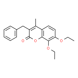 ChemSpider 2D Image | 3-Benzyl-7,8-diethoxy-4-methyl-2H-chromen-2-one | C21H22O4