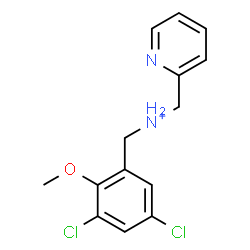 ChemSpider 2D Image | (3,5-Dichloro-2-methoxyphenyl)-N-(2-pyridinylmethyl)methanaminium | C14H15Cl2N2O