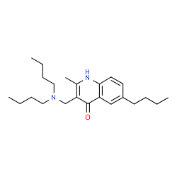 ChemSpider 2D Image | 6-Butyl-3-[(dibutylamino)methyl]-2-methylquinolin-4-ol | C23H36N2O