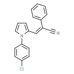 ChemSpider 2D Image | (2E)-3-[1-(4-Chlorophenyl)-1H-pyrrol-2-yl]-2-phenylacrylonitrile | C19H13ClN2