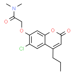 ChemSpider 2D Image | 2-(6-Chloro-2-oxo-4-propyl-2H-chromen-7-yloxy)-N,N-dimethyl-acetamide | C16H18ClNO4