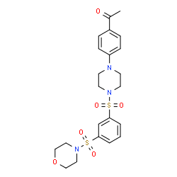 ChemSpider 2D Image | 1-[4-(4-{[3-(4-Morpholinylsulfonyl)phenyl]sulfonyl}-1-piperazinyl)phenyl]ethanone | C22H27N3O6S2