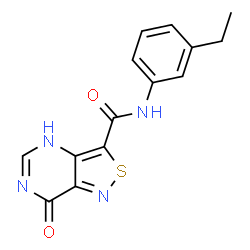 ChemSpider 2D Image | N-(3-Ethylphenyl)-7-oxo-4,7-dihydro[1,2]thiazolo[4,3-d]pyrimidine-3-carboxamide | C14H12N4O2S