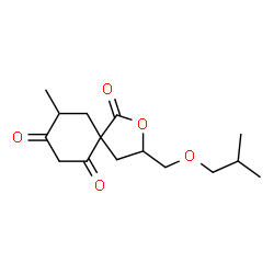 ChemSpider 2D Image | 3-Isobutoxymethyl-9-methyl-2-oxa-spiro[4.5]decane-1,6,8-trione | C15H22O5