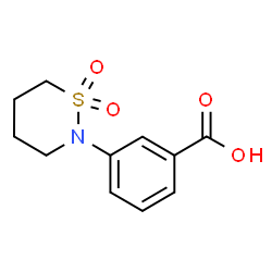 ChemSpider 2D Image | 3-(1,1-Dioxido-1,2-thiazinan-2-yl)benzoic acid | C11H13NO4S