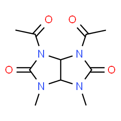 ChemSpider 2D Image | 1,6-Diacetyl-3,4-dimethyltetrahydroimidazo[4,5-d]imidazole-2,5(1H,3H)-dione | C10H14N4O4