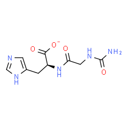 ChemSpider 2D Image | (2S)-2-[(N-Carbamoylglycyl)amino]-3-(1H-imidazol-5-yl)propanoate | C9H12N5O4