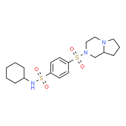 ChemSpider 2D Image | N-Cyclohexyl-4-(hexahydro-pyrrolo[1,2-a]pyrazine-2-sulfonyl)-benzenesulfonamide | C19H29N3O4S2