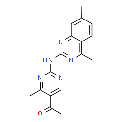ChemSpider 2D Image | 1-{2-[(4,7-Dimethyl-2-quinazolinyl)amino]-4-methyl-5-pyrimidinyl}ethanone | C17H17N5O