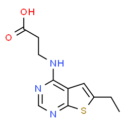 ChemSpider 2D Image | N-(6-Ethylthieno[2,3-d]pyrimidin-4-yl)-beta-alanine | C11H13N3O2S