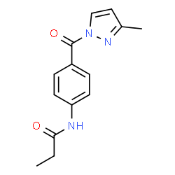 ChemSpider 2D Image | N-{4-[(3-Methyl-1H-pyrazol-1-yl)carbonyl]phenyl}propanamide | C14H15N3O2