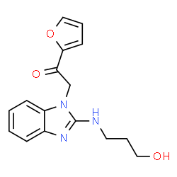ChemSpider 2D Image | 1-FURAN-2-YL-2-[2-(3-HYDROXY-PROPYLAMINO)-BENZOIMIDAZOL-1-YL]-ETHANONE | C16H17N3O3