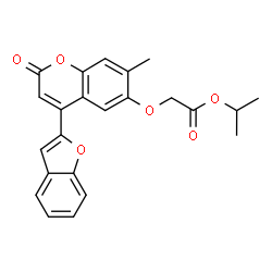 ChemSpider 2D Image | Isopropyl {[4-(1-benzofuran-2-yl)-7-methyl-2-oxo-2H-chromen-6-yl]oxy}acetate | C23H20O6