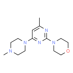 ChemSpider 2D Image | 4-[4-Methyl-6-(4-methyl-1-piperazinyl)-2-pyrimidinyl]morpholine | C14H23N5O