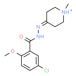 ChemSpider 2D Image | 4-[(5-Chloro-2-methoxybenzoyl)hydrazono]-1-methylpiperidinium | C14H19ClN3O2