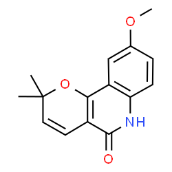 ChemSpider 2D Image | 9-Methoxy-2,2-dimethyl-2H-pyrano[3,2-c]quinolin-5-ol | C15H15NO3