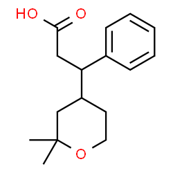 ChemSpider 2D Image | 3-(2,2-Dimethyltetrahydro-2H-pyran-4-yl)-3-phenylpropanoic acid | C16H22O3