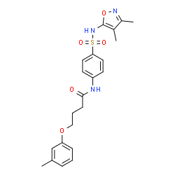ChemSpider 2D Image | N-{4-[(3,4-Dimethyl-1,2-oxazol-5-yl)sulfamoyl]phenyl}-4-(3-methylphenoxy)butanamide | C22H25N3O5S