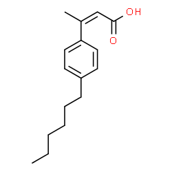ChemSpider 2D Image | (2Z)-3-(4-Hexylphenyl)-2-butenoic acid | C16H22O2