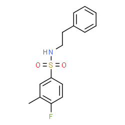 ChemSpider 2D Image | 4-Fluoro-3-methyl-N-(2-phenylethyl)benzenesulfonamide | C15H16FNO2S