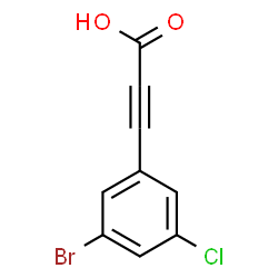 ChemSpider 2D Image | 3-(3-Bromo-5-chlorophenyl)-2-propynoic acid | C9H4BrClO2