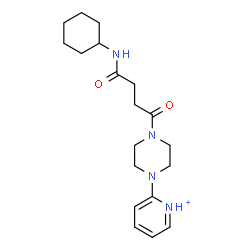 ChemSpider 2D Image | 2-{4-[4-(Cyclohexylamino)-4-oxobutanoyl]-1-piperazinyl}pyridinium | C19H29N4O2