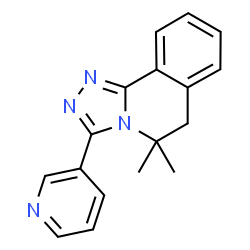 ChemSpider 2D Image | 5,5-Dimethyl-3-(3-pyridinyl)-5,6-dihydro[1,2,4]triazolo[3,4-a]isoquinoline | C17H16N4
