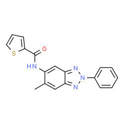 ChemSpider 2D Image | N-(6-Methyl-2-phenyl-2H-benzotriazol-5-yl)-2-thiophenecarboxamide | C18H14N4OS