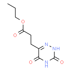 ChemSpider 2D Image | 1,2,4-triazine-6-propanoic acid, 3,5-dihydroxy-, propyl ester | C9H13N3O4