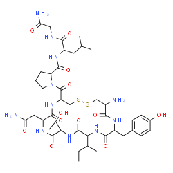 ChemSpider 2D Image | 1-{[19-Amino-7-(2-amino-2-oxoethyl)-13-sec-butyl-16-(4-hydroxybenzyl)-10-(1-hydroxyethyl)-6,9,12,15,18-pentaoxo-1,2-dithia-5,8,11,14,17-pentaazacycloicosan-4-yl]carbonyl}prolylleucylglycinamide | C42H65N11O12S2