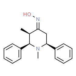 ChemSpider 2D Image | (2R,3R,4Z,6S)-N-Hydroxy-1,3-dimethyl-2,6-diphenyl-4-piperidinimine | C19H22N2O