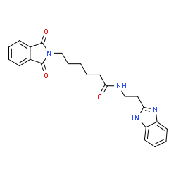 ChemSpider 2D Image | N-[2-(1H-Benzimidazol-2-yl)ethyl]-6-(1,3-dioxo-1,3-dihydro-2H-isoindol-2-yl)hexanamide | C23H24N4O3