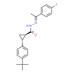 ChemSpider 2D Image | (1R,2R)-N'-[(1E)-1-(4-Fluorophenyl)ethylidene]-2-[4-(2-methyl-2-propanyl)phenyl]cyclopropanecarbohydrazide | C22H25FN2O