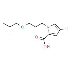 ChemSpider 2D Image | 4-Iodo-1-(3-isobutoxypropyl)-1H-pyrrole-2-carboxylic acid | C12H18INO3