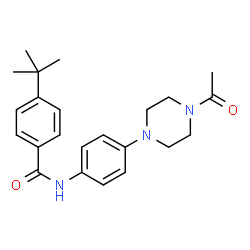 ChemSpider 2D Image | N-[4-(4-Acetyl-1-piperazinyl)phenyl]-4-(2-methyl-2-propanyl)benzamide | C23H29N3O2