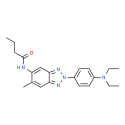ChemSpider 2D Image | N-{2-[4-(Diethylamino)phenyl]-6-methyl-2H-benzotriazol-5-yl}butanamide | C21H27N5O