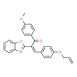ChemSpider 2D Image | (2Z)-3-[4-(Allyloxy)phenyl]-2-(1,3-benzoxazol-2-yl)-1-(4-methoxyphenyl)-2-propen-1-one | C26H21NO4