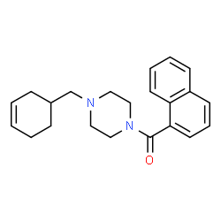 ChemSpider 2D Image | [4-(3-Cyclohexen-1-ylmethyl)-1-piperazinyl](1-naphthyl)methanone | C22H26N2O