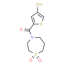 ChemSpider 2D Image | (1,1-Dioxido-1,4-thiazepan-4-yl)(4-sulfanyl-2-thienyl)methanone | C10H13NO3S3