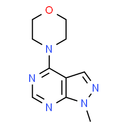 ChemSpider 2D Image | 1-methyl-4-morpholino-1H-pyrazolo[3,4-d]pyrimidine | C10H13N5O