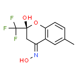 ChemSpider 2D Image | (2R,4E)-4-(Hydroxyimino)-6-methyl-2-(trifluoromethyl)-2-chromanol | C11H10F3NO3