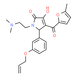 ChemSpider 2D Image | 5-[3-(Allyloxy)phenyl]-1-[2-(dimethylamino)ethyl]-3-hydroxy-4-(5-methyl-2-furoyl)-1,5-dihydro-2H-pyrrol-2-one | C23H26N2O5