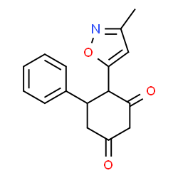 ChemSpider 2D Image | 4-(3-methyl-5-isoxazolyl)-5-phenylcyclohexane-1,3-dione | C16H15NO3