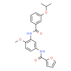 ChemSpider 2D Image | N-{3-[(3-Isopropoxybenzoyl)amino]-4-methoxyphenyl}-2-furamide | C22H22N2O5