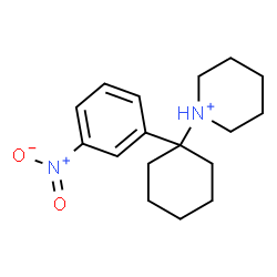 ChemSpider 2D Image | 1-[1-(3-Nitrophenyl)cyclohexyl]piperidinium | C17H25N2O2