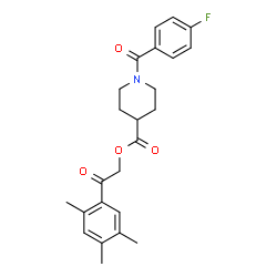 ChemSpider 2D Image | 2-Oxo-2-(2,4,5-trimethylphenyl)ethyl 1-(4-fluorobenzoyl)-4-piperidinecarboxylate | C24H26FNO4