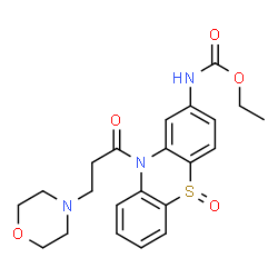 ChemSpider 2D Image | Ethyl {10-[3-(4-morpholinyl)propanoyl]-5-oxido-10H-phenothiazin-2-yl}carbamate | C22H25N3O5S