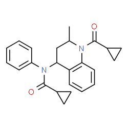 ChemSpider 2D Image | N-(1-cyclopropanecarbonyl-2-methyl-3,4-dihydro-2H-quinolin-4-yl)-N-phenylcyclopropanecarboxamide | C24H26N2O2