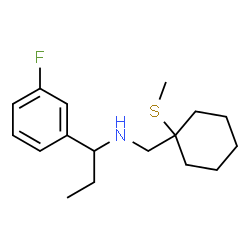ChemSpider 2D Image | 1-(3-Fluorophenyl)-N-{[1-(methylsulfanyl)cyclohexyl]methyl}-1-propanamine | C17H26FNS
